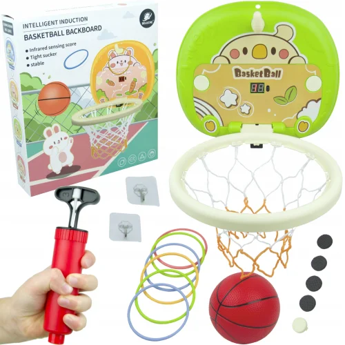MINI KOSZYKÓWKA OBRĘCZ DO KOSZYKÓWKI PIŁKA POMPKA WYŚWIETLACZ Z LICZNIKIEM