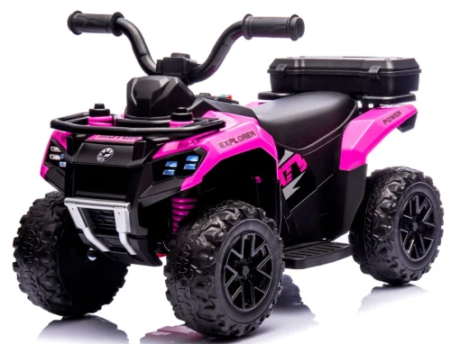 Quad elektryczny dla dzieci na akumulator muzyka światło Akumulator litowo-jonowy różowy