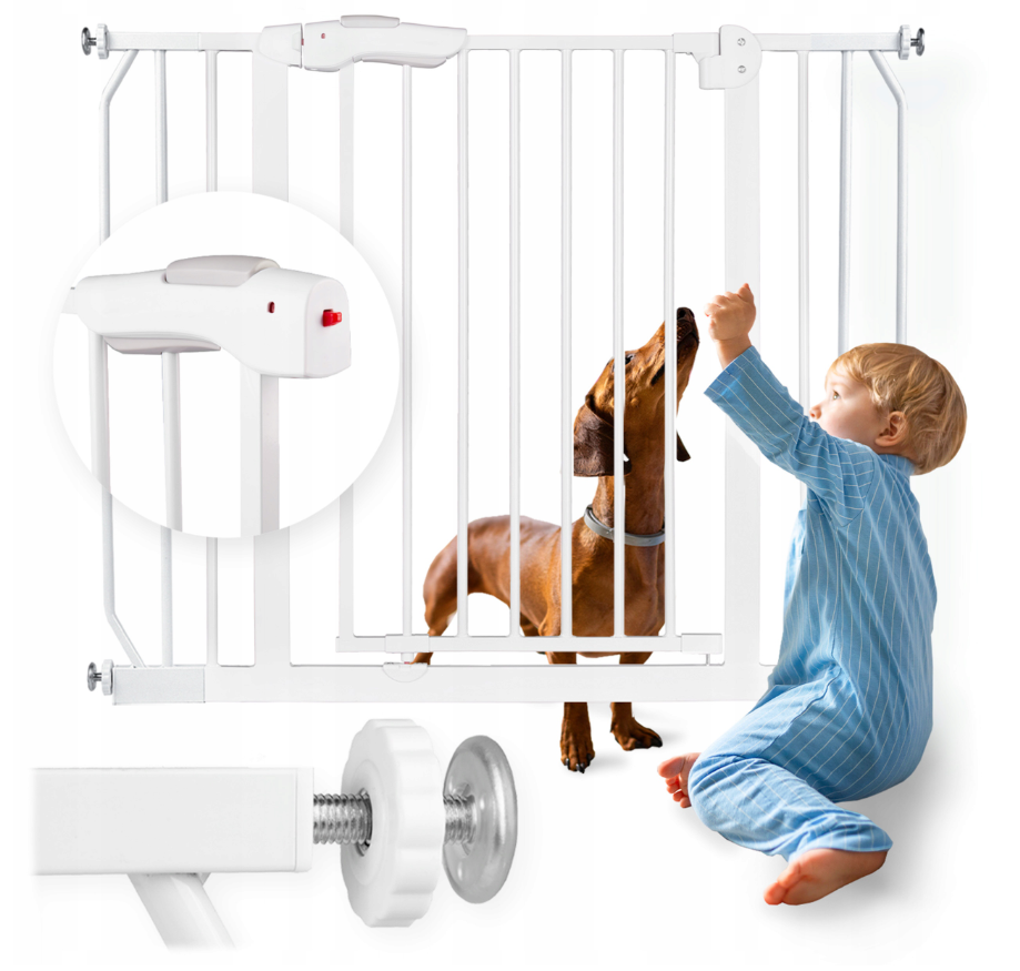 Bramka zabezpieczająca rozporowa barierka na schody biała 75-105cm.png