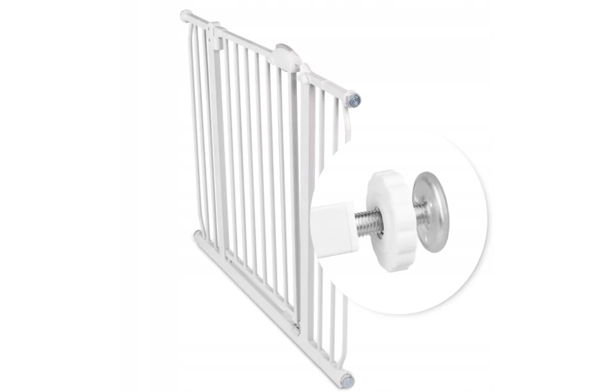 Barierka bramka zabezpieczająca na schody biała bramka rozporowa 75 do 105 cm