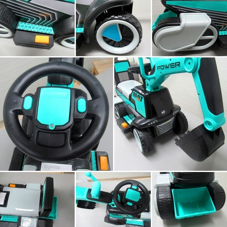 Koparka na akumulator dla dzieci niebieska Muzyka światła LED twojadzidzia