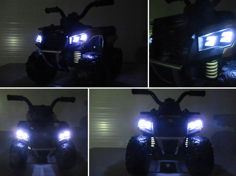 Quad dla dzieci na akumulator muzyka światło Akumulator litowo-jonowy zielony