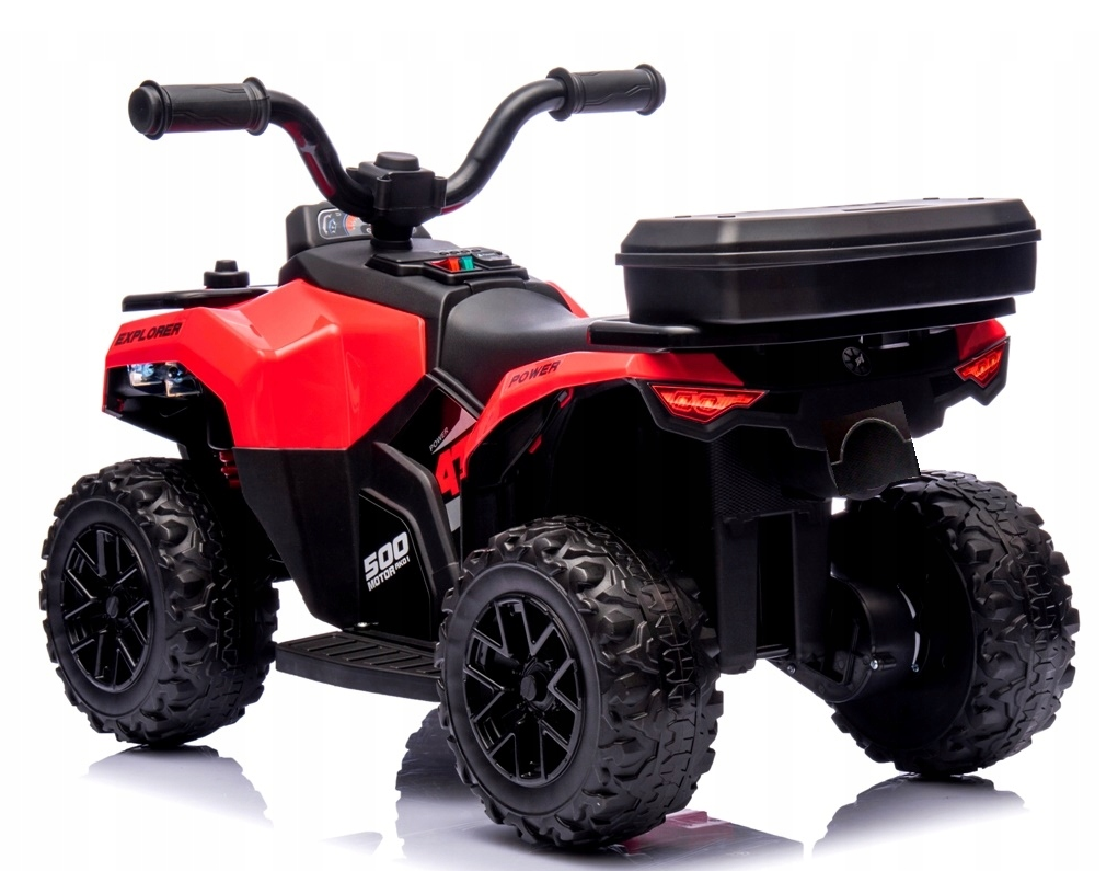 Quad na akumulator dla dzieci muzyka światło Akumulator litowo-jonowy czerwony