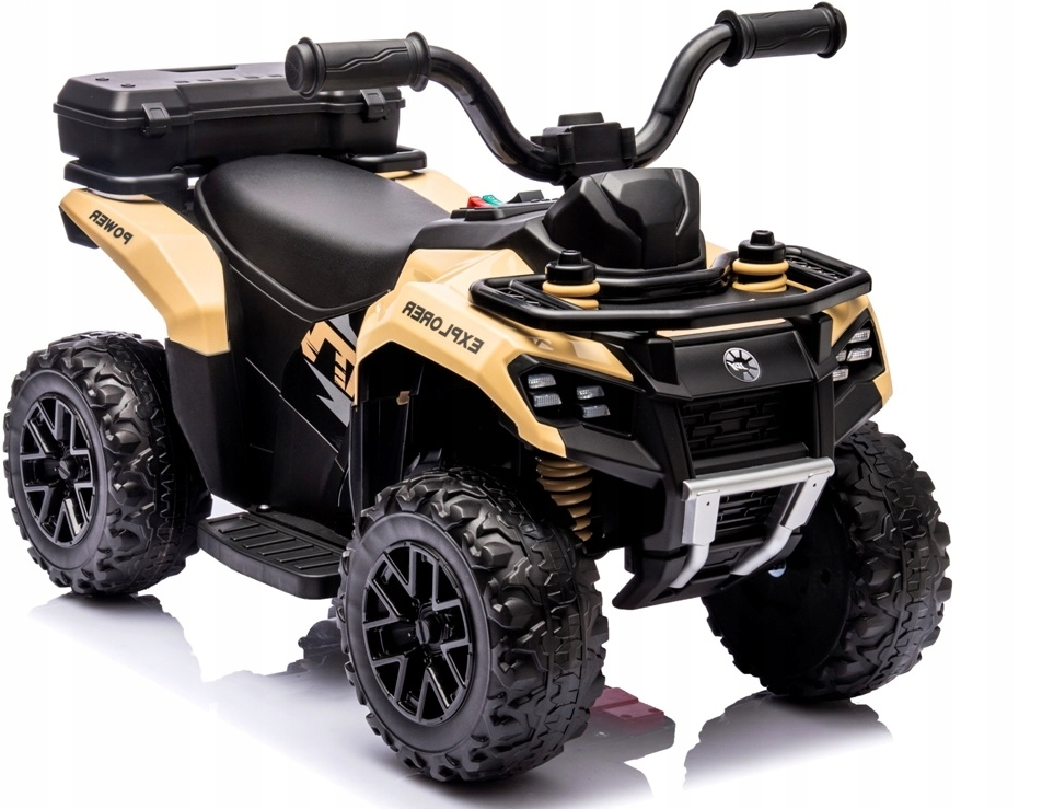Quad dla dzieci na akumulator muzyka światło Akumulator litowo-jonowy khaki brązowo beżowy