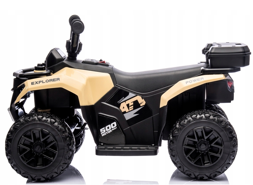 Quad dla dzieci na akumulator muzyka światło Akumulator litowo-jonowy khaki brązowo beżowy