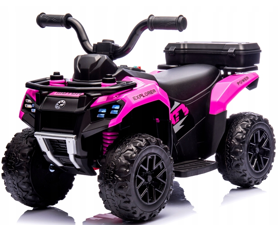 Quad elektryczny dla dzieci na akumulator muzyka światło Akumulator litowo-jonowy różowy
