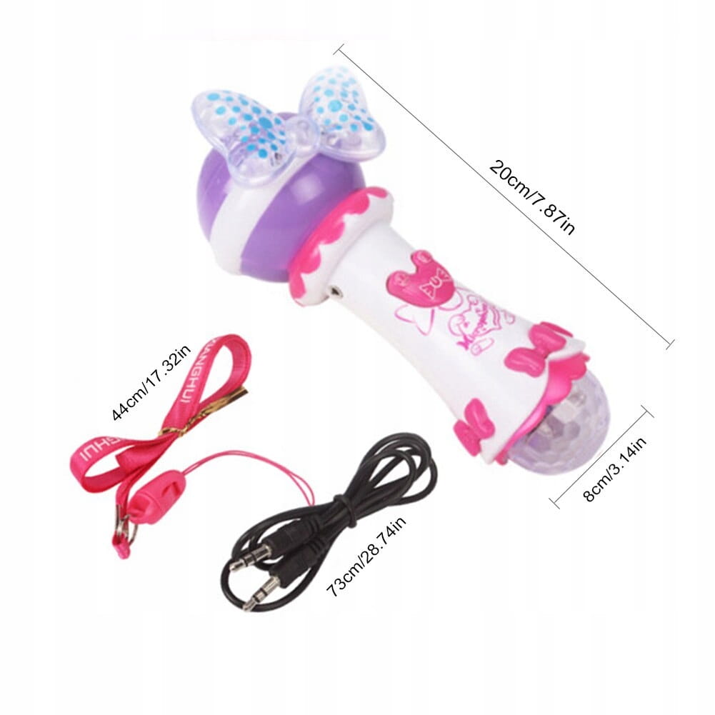 Mikrofon 10 piosenek mp3 kabel smycz światła 775