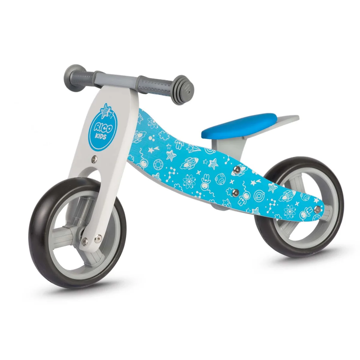 Rowerek biegowy drewniany 2w1 niebieski Ricokids RC-616