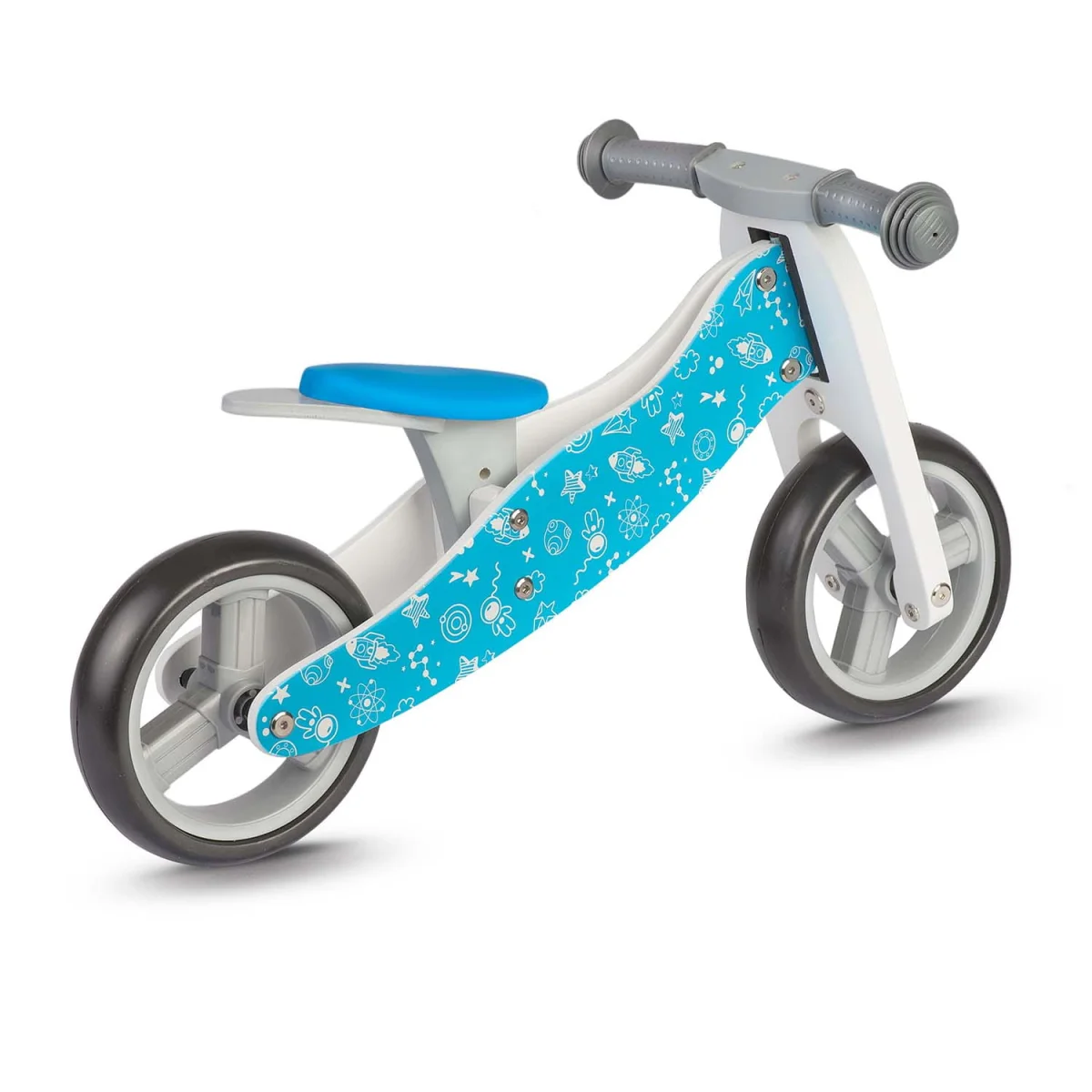 Rowerek biegowy drewniany 2w1 niebieski Ricokids RC-616