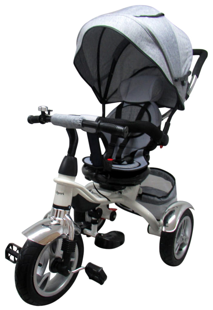 Rowerek Trójkołowy T3 szary R-Sport  Koła pompowane