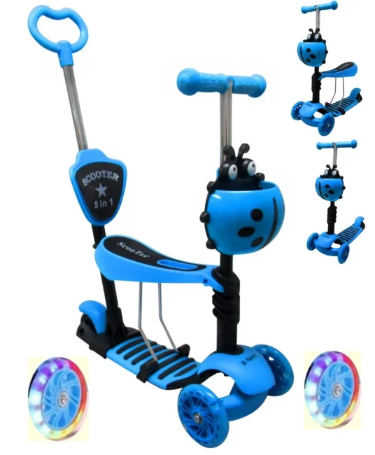 Hulajnoga JR NIEBIESKA  Jeździk 5w1 R-Sport Świecące koła LED