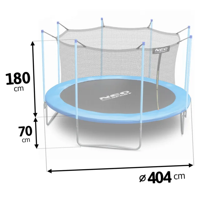 Trampolina ogrodowa 13ft/404cm z siatką wewnętrzną i drabinką Neo-Sport