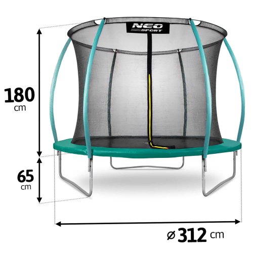 Trampolina ogrodowa 10ft/312cm z siatką, profilowanymi słupkami i drabinką Neo-Sport