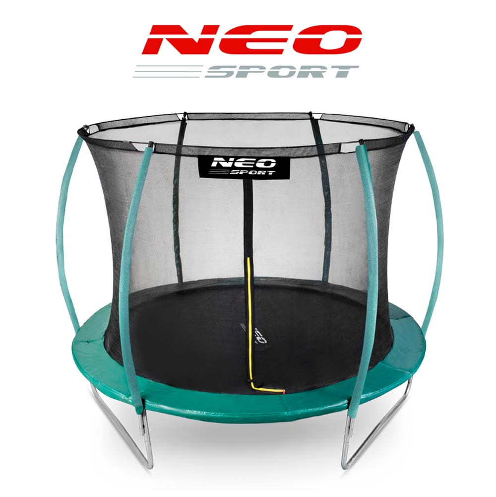 Trampolina ogrodowa 10ft/312cm z siatką, profilowanymi słupkami i drabinką Neo-Sport