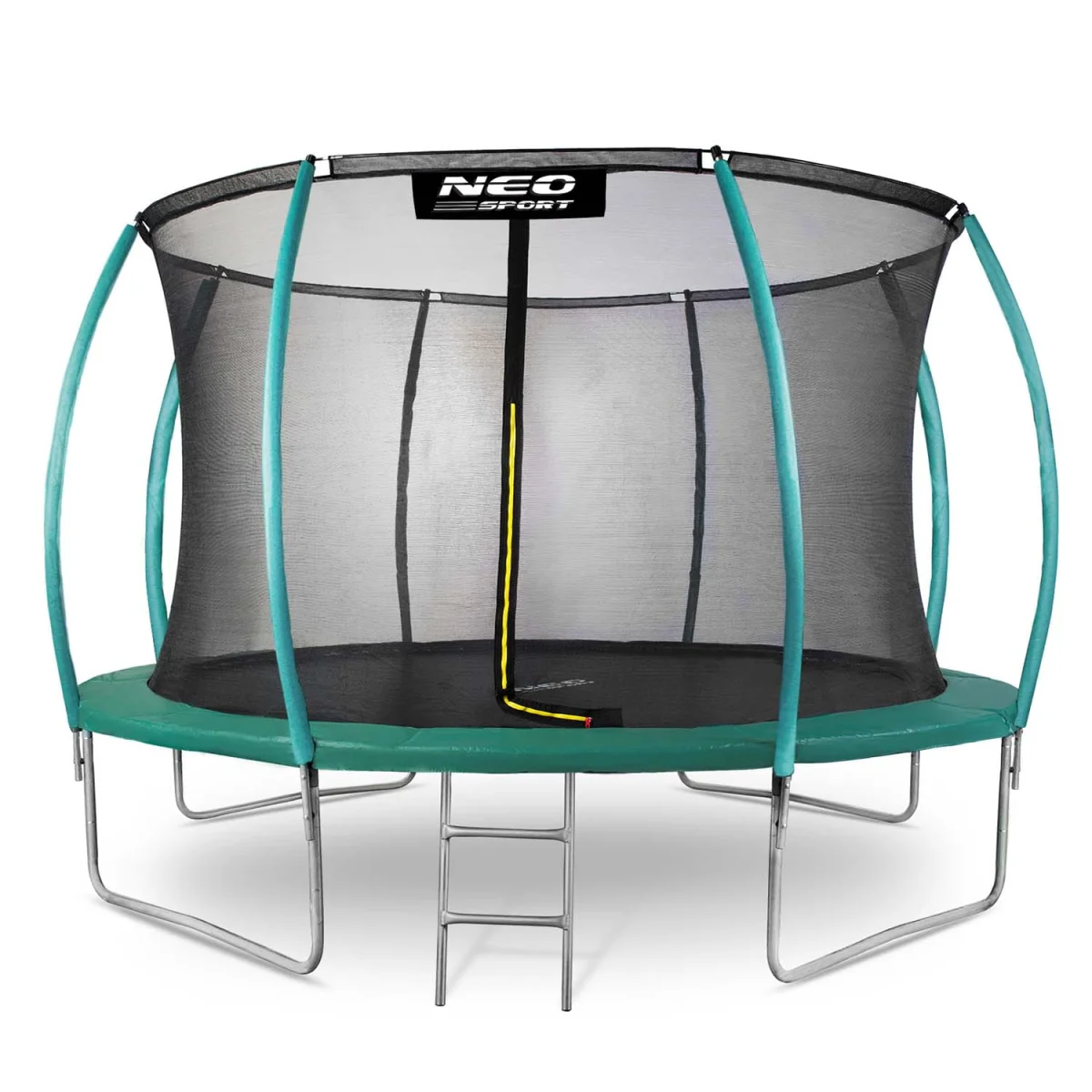 Trampolina ogrodowa 12ft/374cm z siatką, profilowanymi słupkami i drabinką Neo-Sport