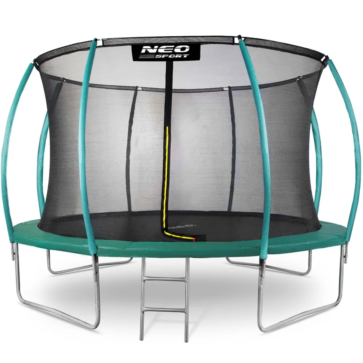 Trampolina ogrodowa 12ft/374cm z siatką, profilowanymi słupkami i drabinką Neo-Sport