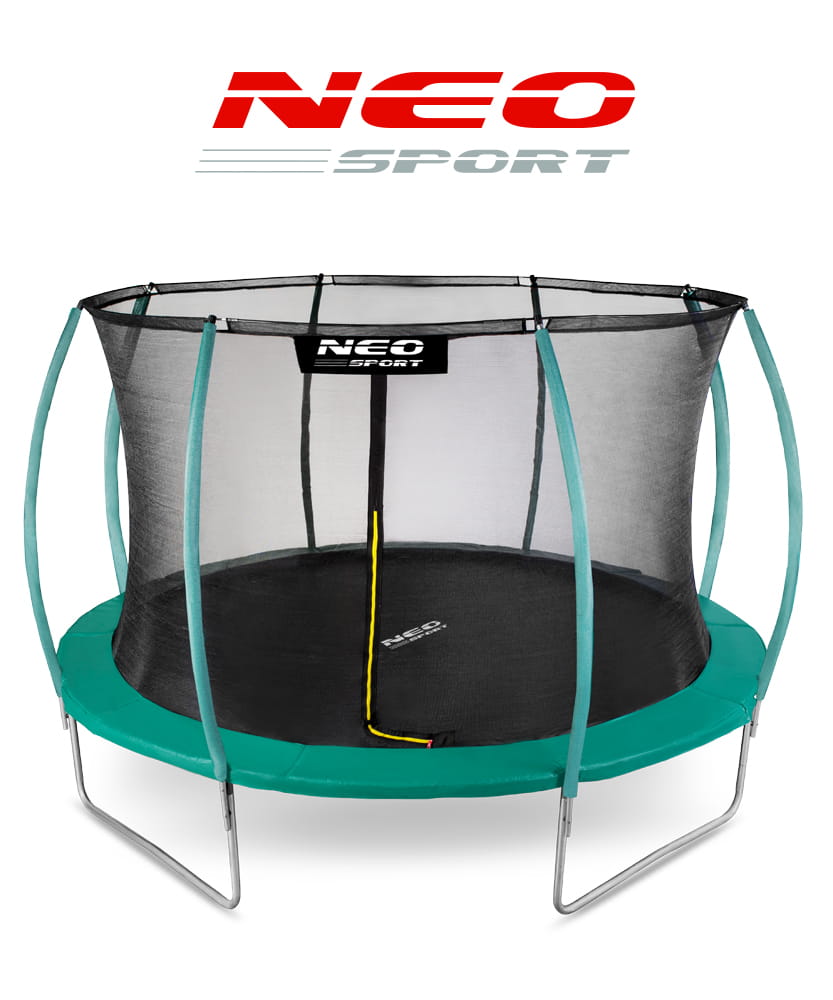 Trampolina ogrodowa 14ft/435cm z siatką, profilowanymi słupkami i drabinką Neo-Sport