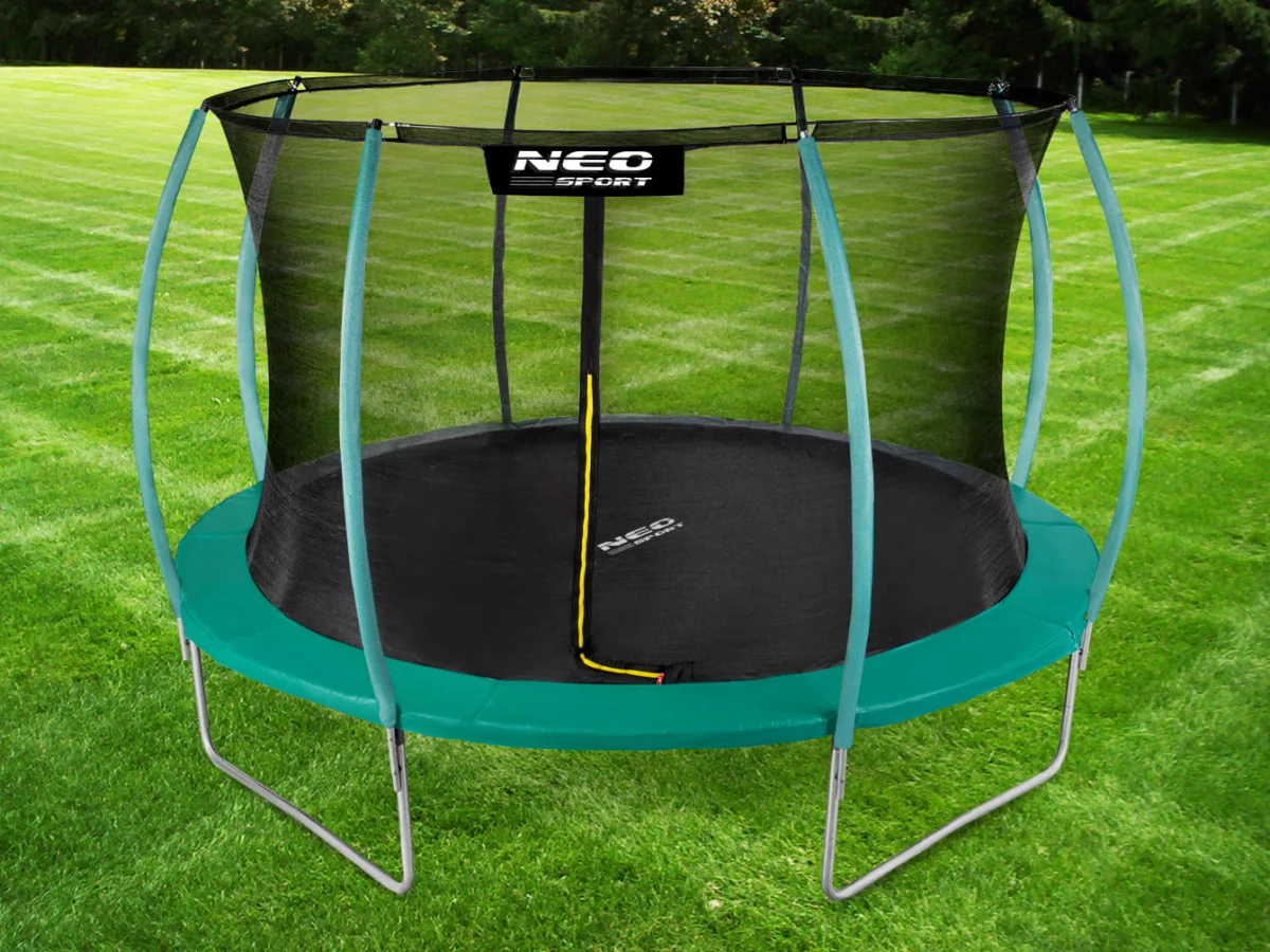 Trampolina ogrodowa 14ft/435cm z siatką, profilowanymi słupkami i drabinką Neo-Sport