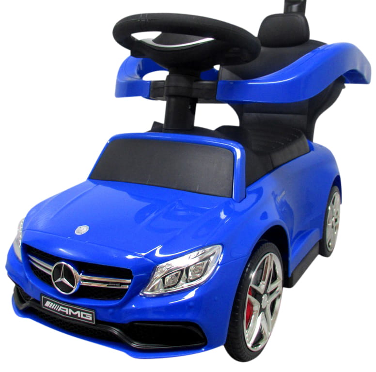 Pchacz Mercedes AMG c63 NIEBIESKI  Jeździk, muzyka