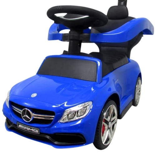 Pchacz Mercedes dla dzieci AMG c63 NIEBIESKI  Jeździk, muzyka
