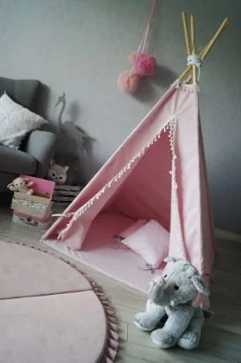 Namiot Tipi różowy dla  dziewczynki twojadzidzia.jpg