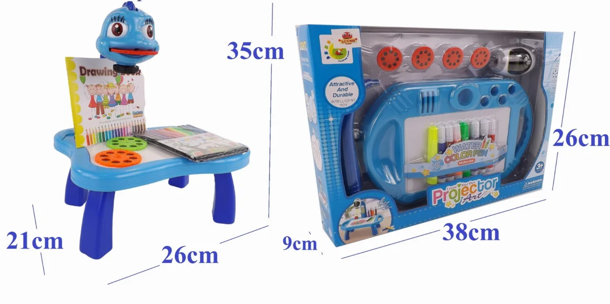 Projektor z rzutnikiem do nauki rysowania dla chłopca – motyw Smoka