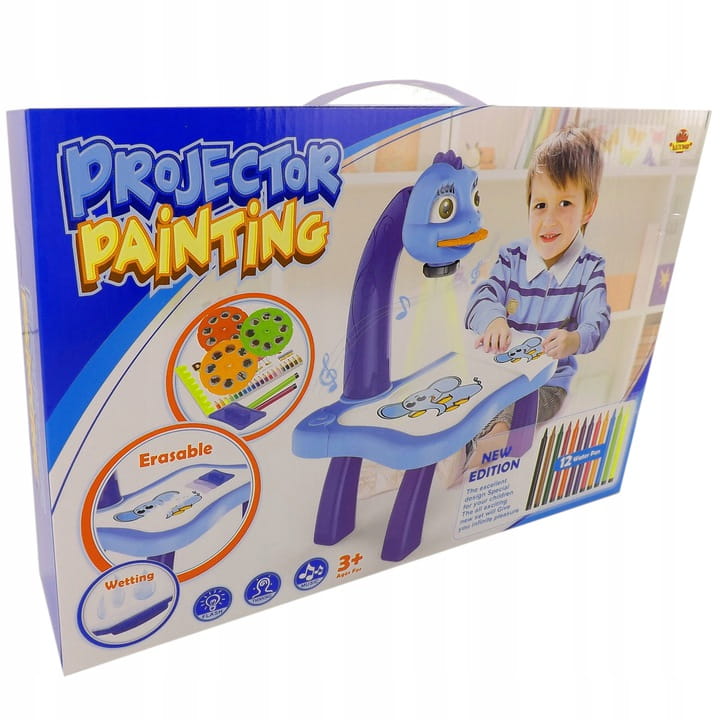 Projektor z rzutnikiem do nauki rysowania dla chłopca – motyw Smoka