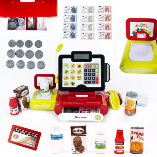 supermarket kasa sklepowa z mikrofonem