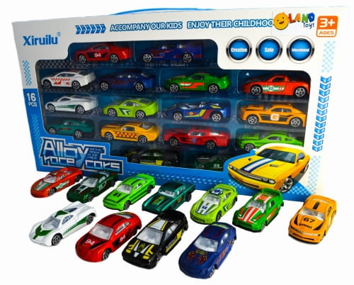 Samochodziki samochody resoraki dla chłopca zestaw 16szt 1:64  Lt207
