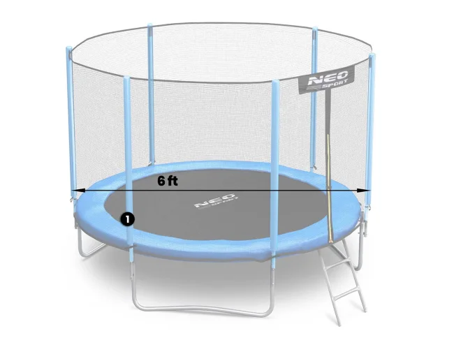 Słupek dolny do trampoliny z siatką zewnętrzną i wewnętrzną 6 ft niebieski Neo-Sport