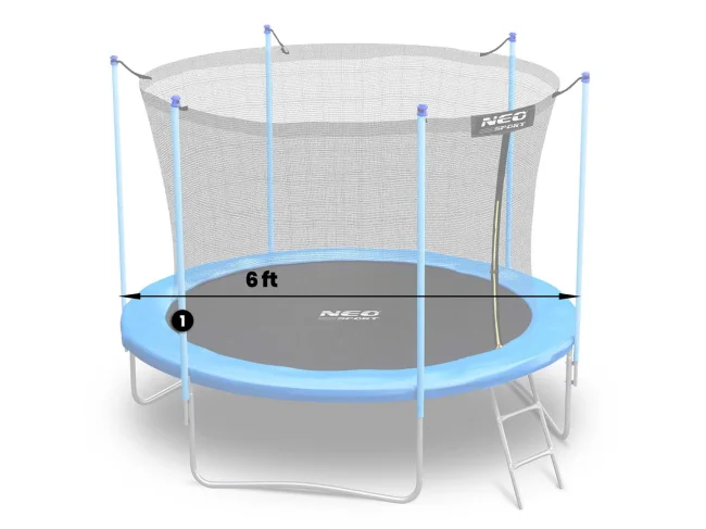 Słupek dolny do trampoliny z siatką zewnętrzną i wewnętrzną 6 ft niebieski Neo-Sport
