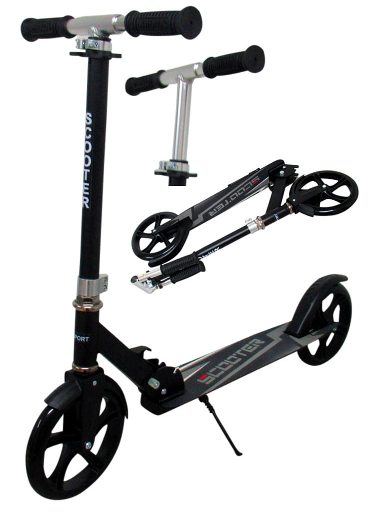 Duża Hulajnoga H5  CZARNA Składana R-Sport koła 200 mm do 100 kg