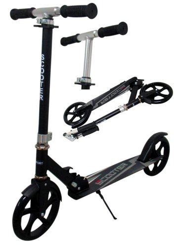 Duża Hulajnoga H5  CZARNA Składana R-Sport koła 200 mm do 100 kg