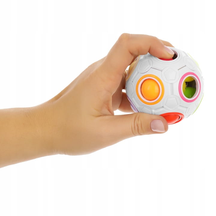 Piłeczka antystresowa dla dzieci magiczna kula łamigłówka logiczna układanka wielkość.jpg