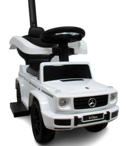 Pchacz Mercedes AMG G350 dla dzieci BIAŁY Jeździk, muzyka