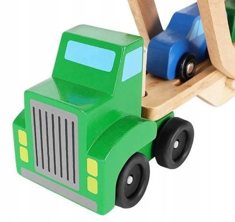 tir ciężarówka laweta drewniana zestaw +4 auta