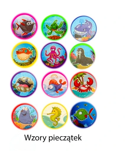 60x stempel pieczatka dla dzieci zwierzęta morskie