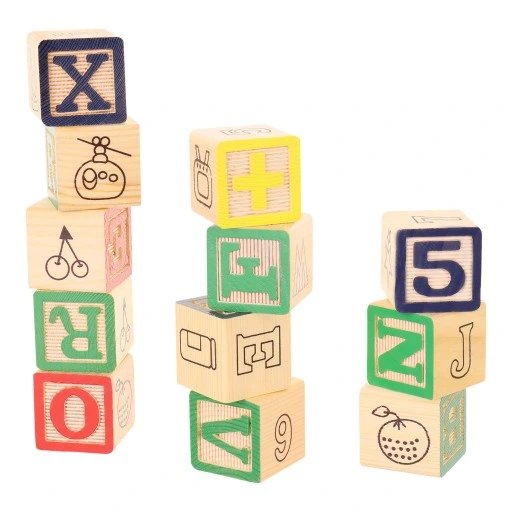 klocki drewniane litery cyfry obrazki