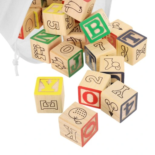 klocki drewniane litery cyfry obrazki