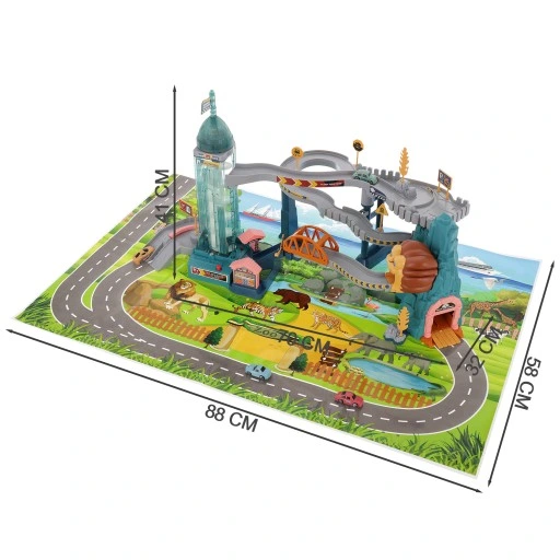 tor samochodowy jaskinia lwa + 4 autka