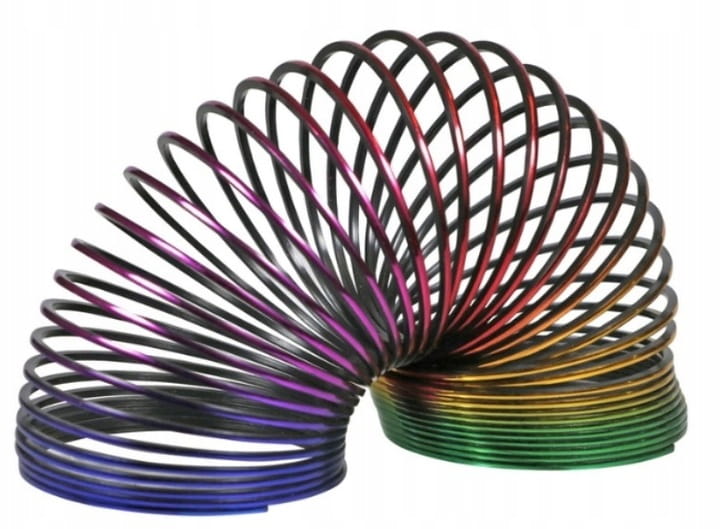 magiczna tęczowa sprężynka metaliczna kolorowa