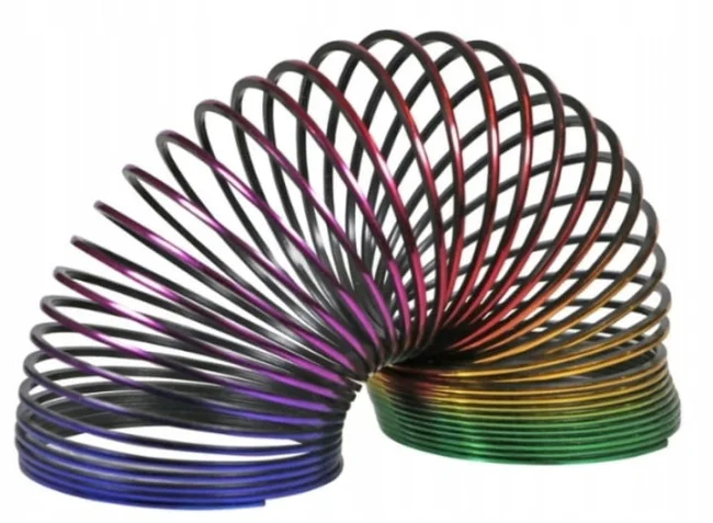 magiczna tęczowa sprężynka metaliczna kolorowa