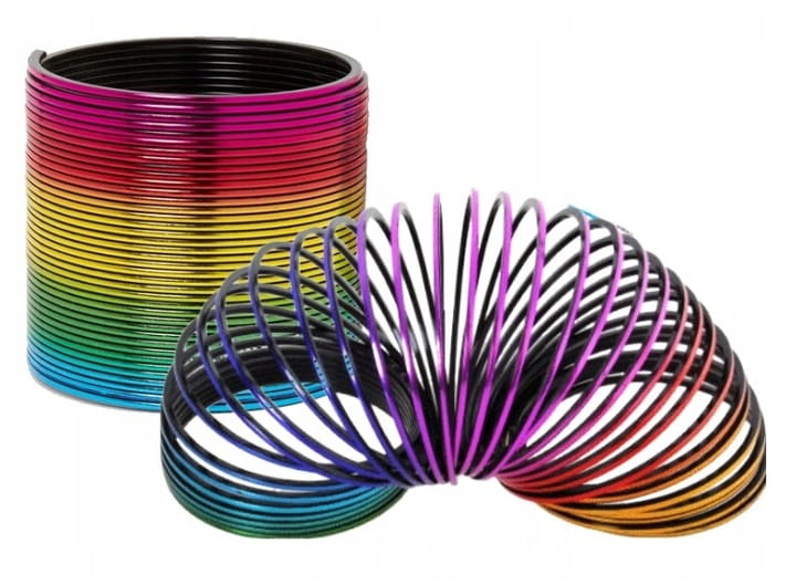 magiczna tęczowa sprężynka metaliczna kolorowa