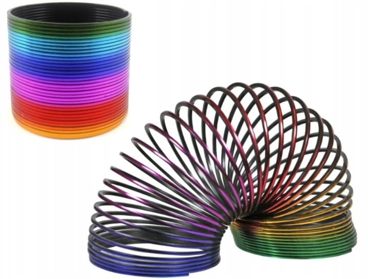 magiczna tęczowa sprężynka metaliczna kolorowa