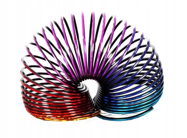 magiczna tęczowa sprężynka metaliczna kolorowa