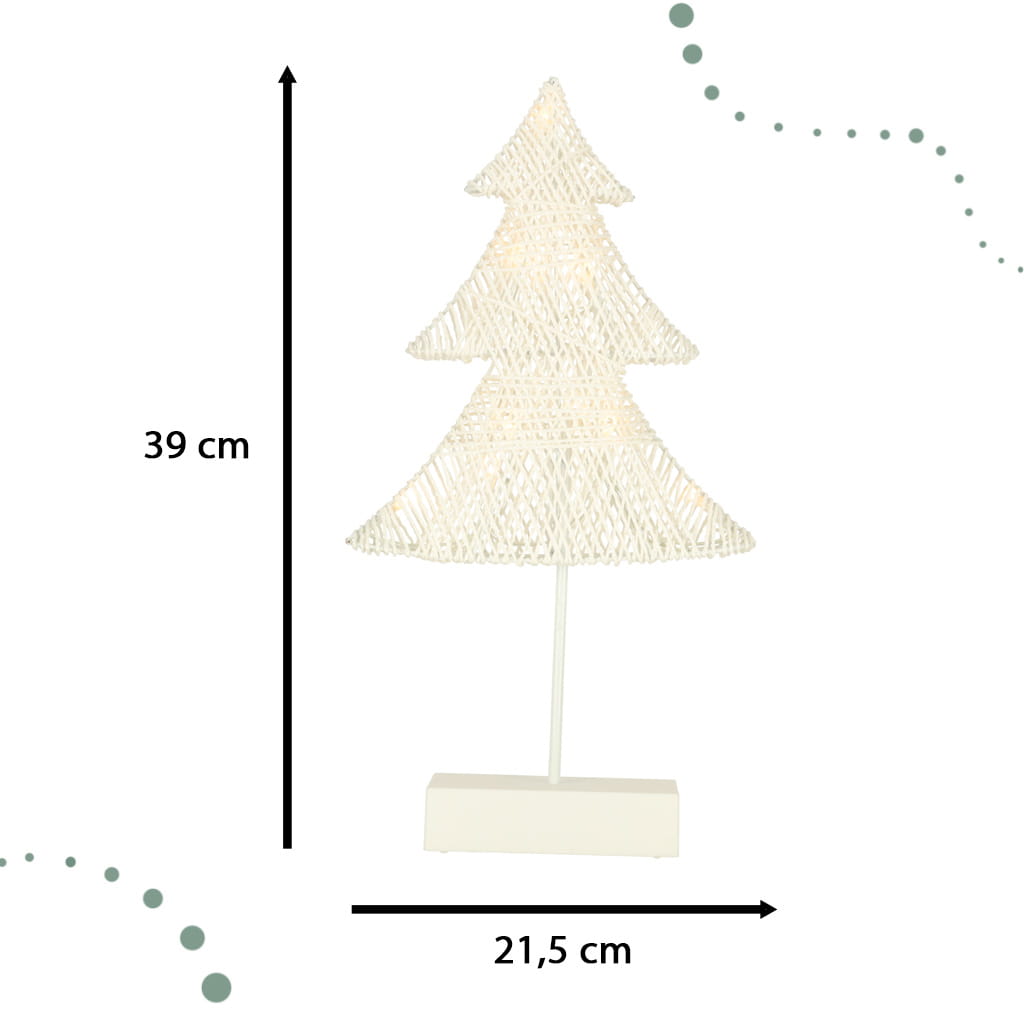 Dekoracja świąteczna stojąca choinka 39cm 10LED ciepły żółty zasilanie bateryjne