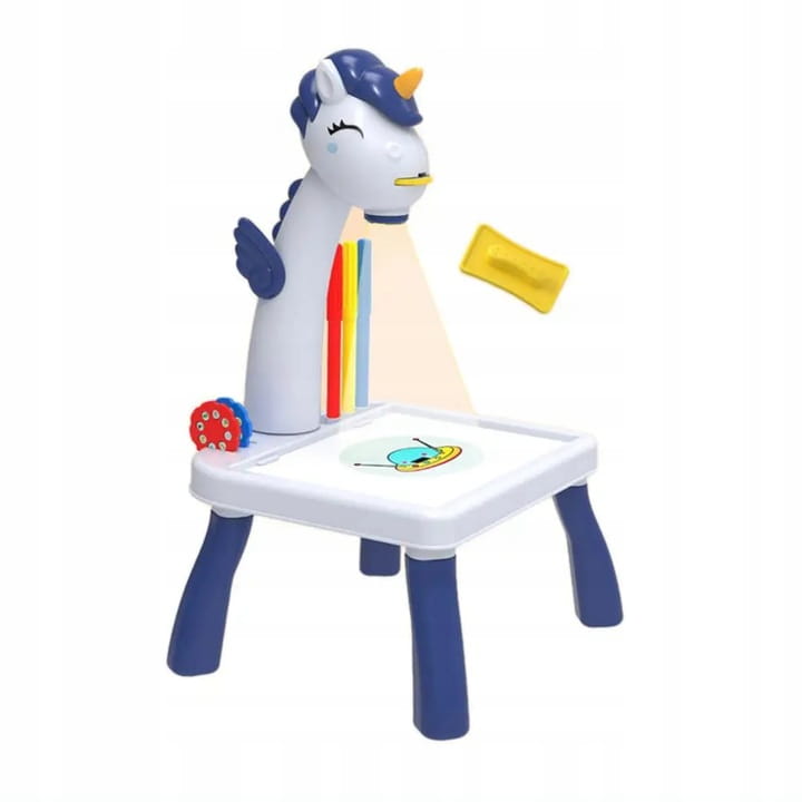 Projektor do rysowania ze stolikiem jednorożec dla dziewczynki