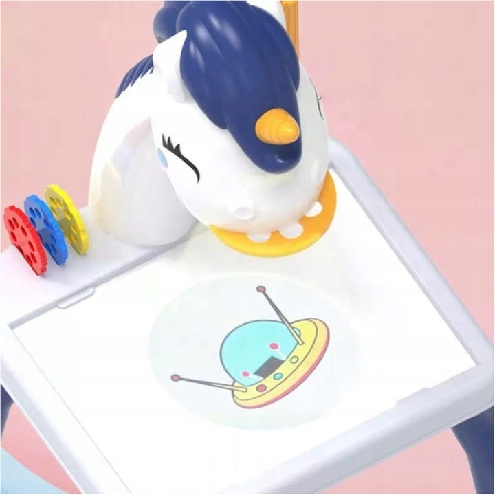 Projektor do rysowania ze stolikiem jednorożec dla dziewczynki