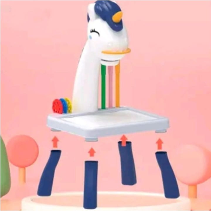 Projektor do rysowania ze stolikiem jednorożec dla dziewczynki