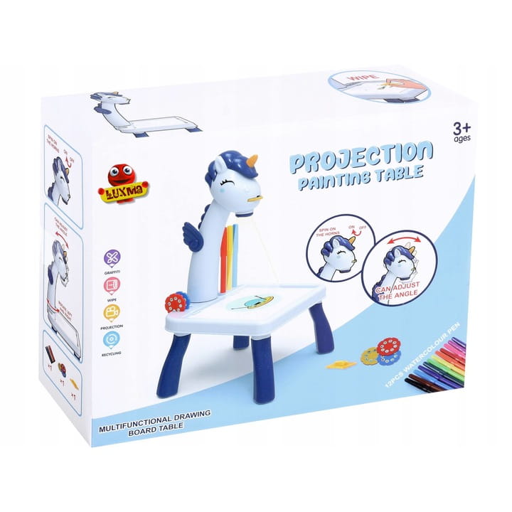 Projektor do rysowania ze stolikiem jednorożec dla dziewczynki